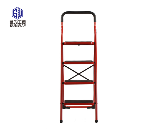 China safety foldable 4 steps steel ladder iron ladder manufacturers